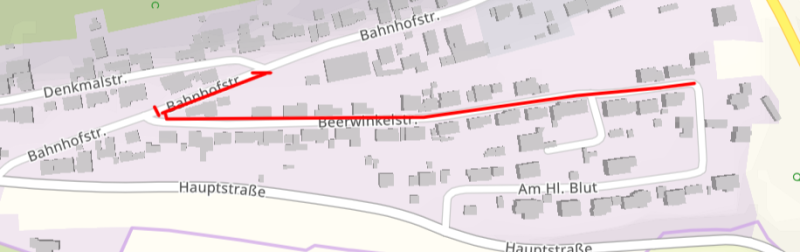 Karte Vollsperrung Beerwinkelstraße
