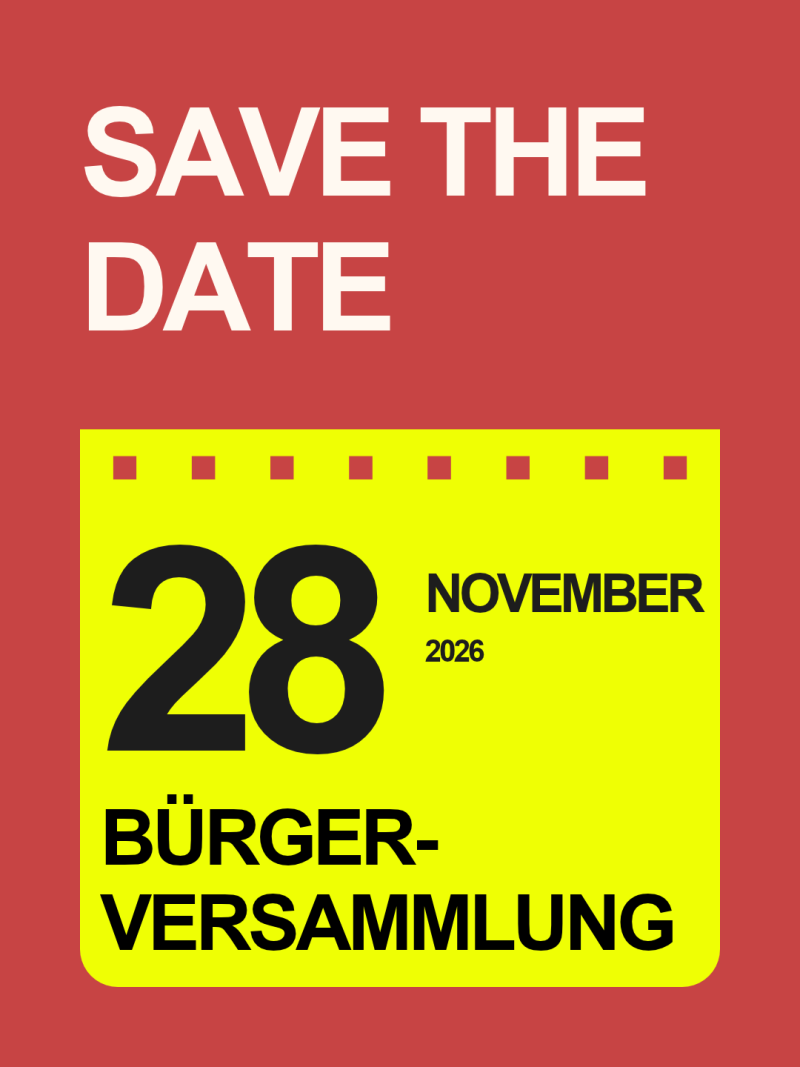 Safe the Date Bürgerversammlung